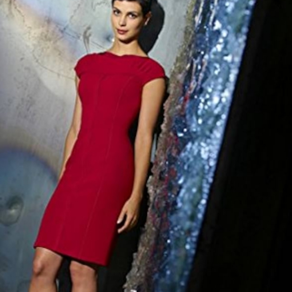 Prada red Wool Blend Sheath Dress XL